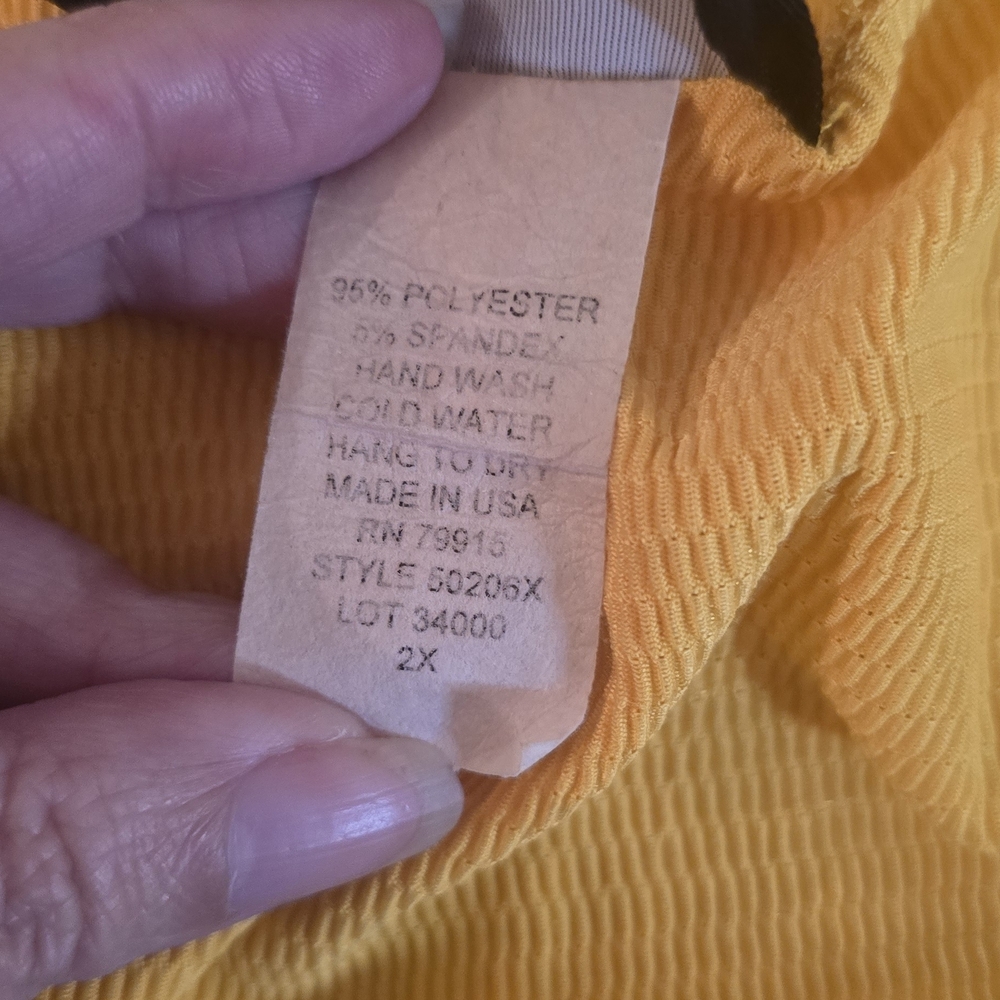 Marianne Mustard Yellow Tie Front Blouse Open Boho Fall Cardigan Top 2X - Picture 4 of 4